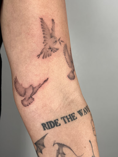 Explore unique side thigh tattoo ideas, creative tattoo ideas in Saint Petersburg, available at Lucky You Tattoo