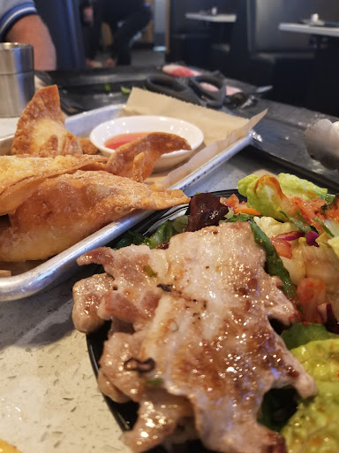 Pork belly, salad,  crab rangoon yum!