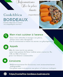 Menu / carte de CookAfrica Bordeaux à Bordeaux