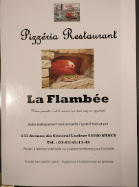 La Flambée à Nancy menu