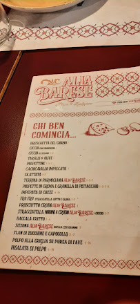 Carte du L'osteria à Casamassima