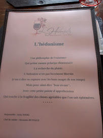 Restaurant français L'Hédoniste à Tours - menu / carte