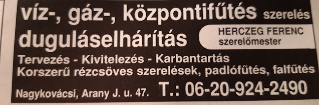 Opinii despre Herczeg Ferenc víz-, gáz-, központifűtés în Nagykovácsi - Autószerelő