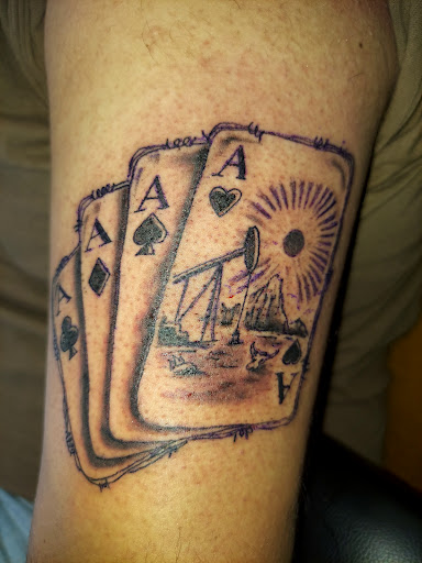 Explore mountain man tattoo ideas, creative tattoo ideas in Odessa, available at Little Dragon Tattoos Studio