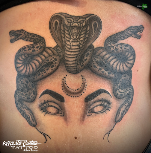 Explore warrior tattoo ideas, creative tattoo ideas in Salisbury, available at Keepsake Custom Tattoo & Body Piercing Laser Tattoo Removal