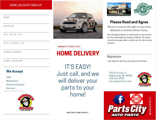 Auto Parts Store «Murrays Parts City», reviews and photos, 707 N Pontiac Trail, Walled Lake, MI 48390, USA