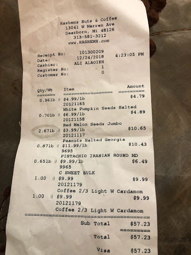 Coffee Roasters «Hashems Nuts & Coffee Gallery», reviews and photos, 13041 W Warren Ave, Dearborn, MI 48126, USA