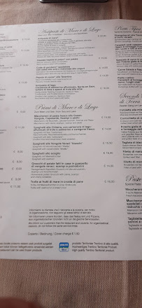 Ristorante Pizzeria Bar Al Lago à Molina di Ledro menu