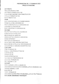 Menu du La Gastronomia del Quadrilatero à Turin