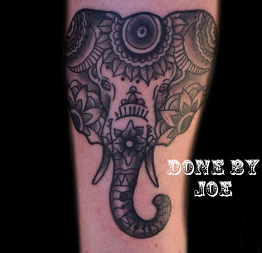 Explore stained glass tattoo ideas, creative tattoo ideas in Temecula, available at Sea Hag Tattoo Parlour