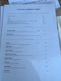 La Fresque à Paris menu