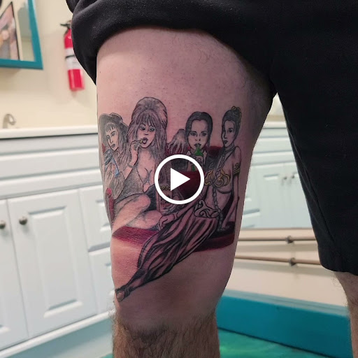 Explore name hand tattoo ideas, creative tattoo ideas in Traverse City, available at Pinups & Needles