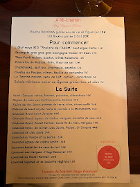 Menu / carte de restaurant A MI-CHEMIN Paris 14 ème à Paris