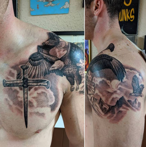 Explore nice arm tattoo ideas, creative tattoo ideas in Nashville, available at Titan Tattoo