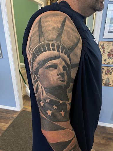 Explore harley davidson sleeve tattoo ideas, creative tattoo ideas in Seymour, available at 3 Sevens Tattoo