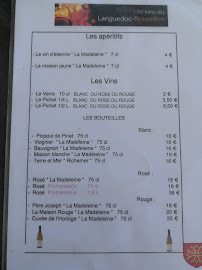 Bar-restaurant à huîtres LA CABANE à Marseillan - menu / carte