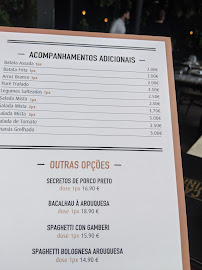 Casa Arouquesa à Viseu menu