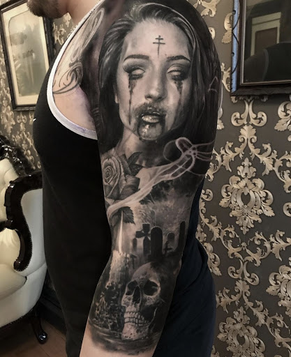 Explore bodybuilding tattoos ideas, creative tattoo ideas in Oyster Bay, available at The Fortune of War