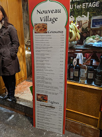 Restaurant marocain Nouveau Village à Paris (le menu)