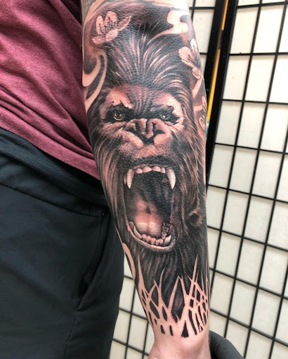 Explore upper arm cover up tattoo ideas, creative tattoo ideas in Ambler, available at Tattoo GalaxyAmbler Piercing & Custom Tattoos