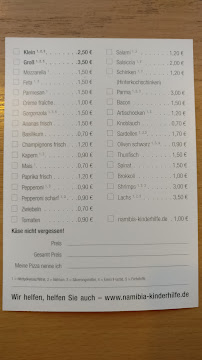 Holzofenpizza Feuerstein à Rehau carte