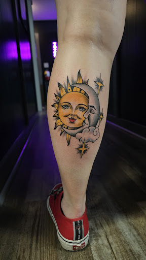 Explore cat and dog tattoo ideas, creative tattoo ideas in Morehead City, available at Wild Poppy Tattoo