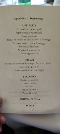 Menu / carte de Parco Laurito Ricevimenti à Oria