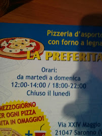 La Preferita à Saronno carte