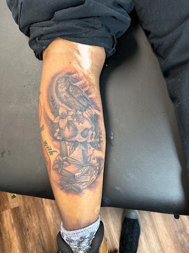 Explore tattoo background shading ideas, creative tattoo ideas in Nazareth, available at Nocturnal Tattoo