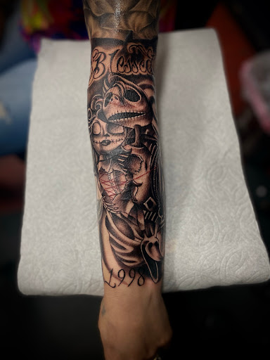 Explore full sleeve tattoo ideas for females, creative tattoo ideas in Orange, available at Ink Activitiez Tattoo