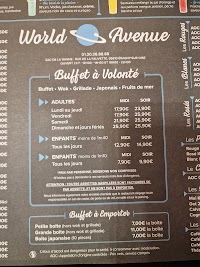 WORLD AVENUE ERAGNY à Éragny menu