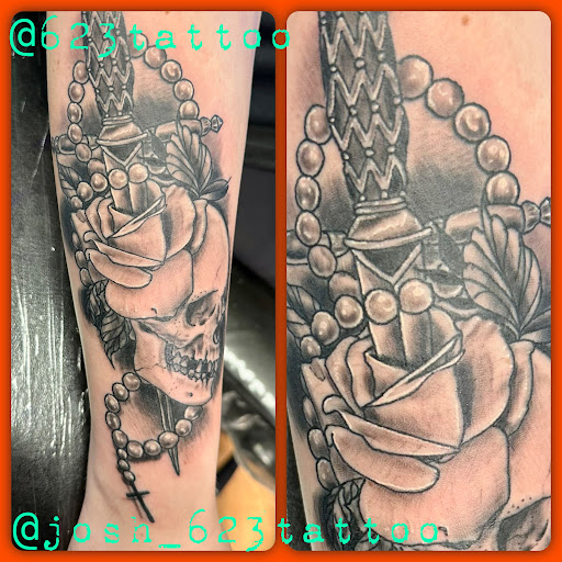 Explore iris flower tattoo ideas, creative tattoo ideas in Watertown, available at 623 Tattoo