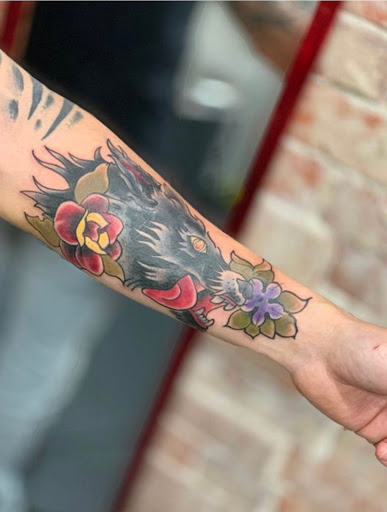 Explore men's family sleeve tattoo ideas, creative tattoo ideas in Muskogee, available at Spurlocks Emporium