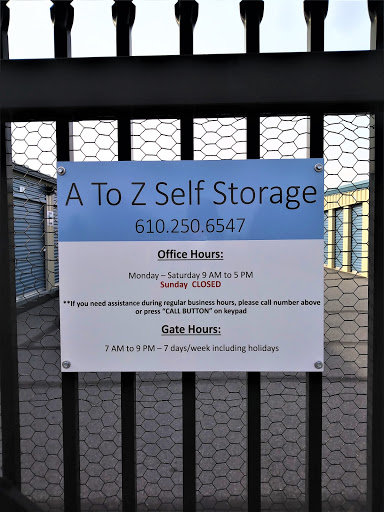 Self-Storage Facility «A To Z Self Storage», reviews and photos, 1340 Tatamy Rd, Easton, PA 18045, USA