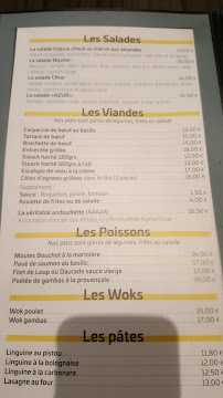 Restaurant Restaurant L'Azur à Cagnes-sur-Mer (le menu)