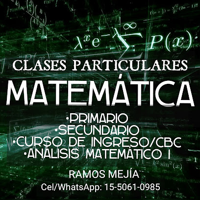 Clases particulares de Matemática y Análisis Matemático