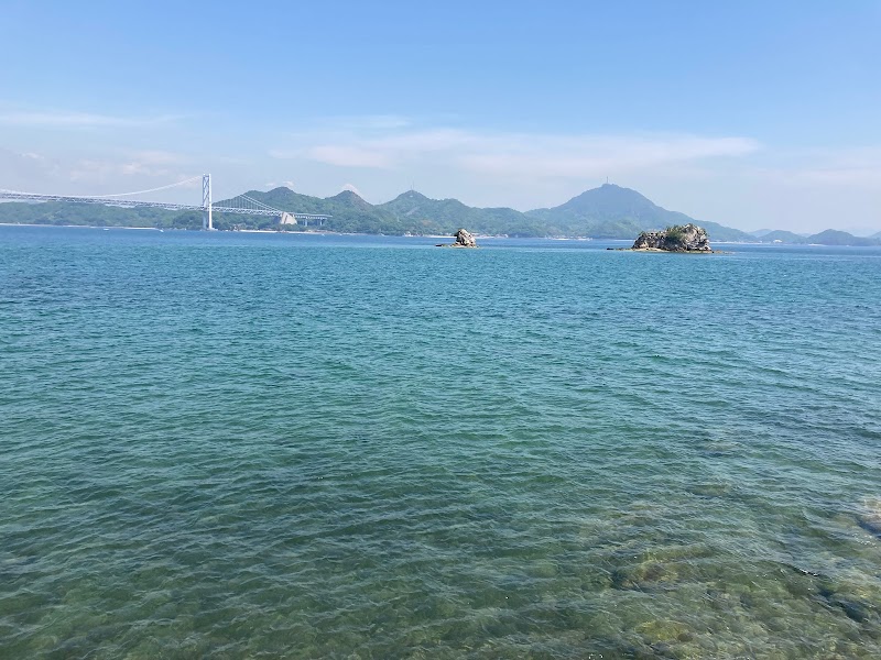 因島八景 大浜海岸から八重子島を望む