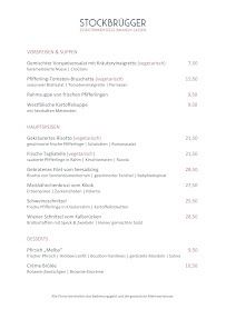 Menu du Restaurant Stockbrügger à Bielefeld