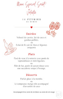 Menu / carte de Javette à Paris
