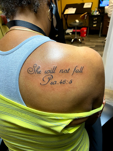 Explore men thigh tattoo ideas, creative tattoo ideas in Warner Robins, available at Untold Pain Tattoo Studio