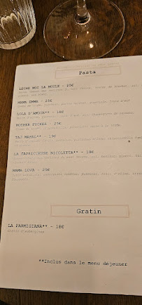 Menu du Le Nicoletta à Saint-Germain-en-Laye