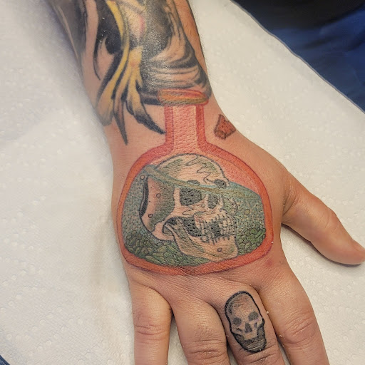 Explore mason jar tattoo ideas, creative tattoo ideas in Chattanooga, available at The Sailors Den Tattoos and Piercing & The Scurvy Pearl Music Venue