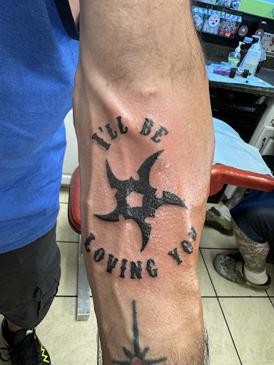 Explore tattoo letters ideas, creative tattoo ideas in Myrtle Beach, available at Aces High Tattoo