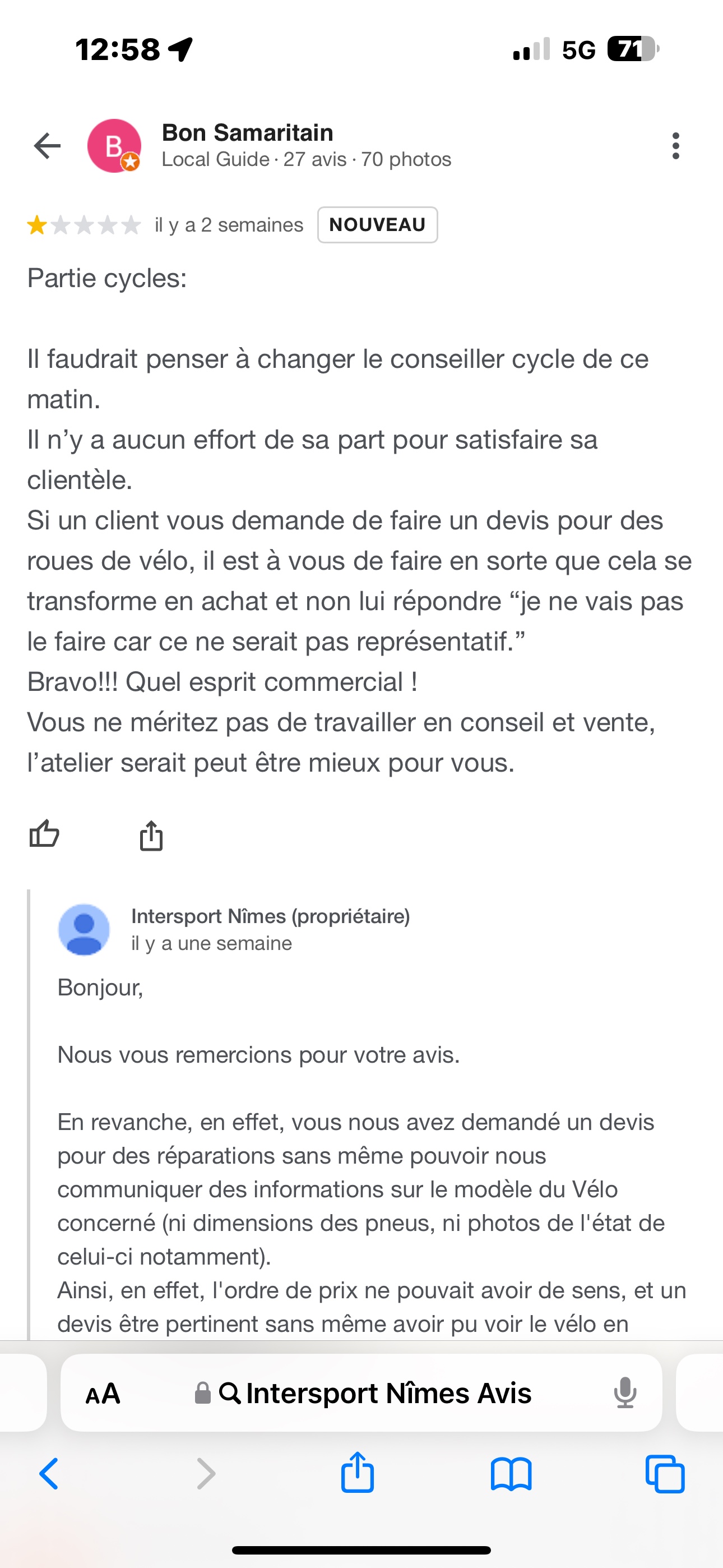 Photo n° 1 de l'avis de Bon.a fait le 05/02/2024 à 11:08