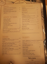 Restaurant Manfred à Paris - menu / carte