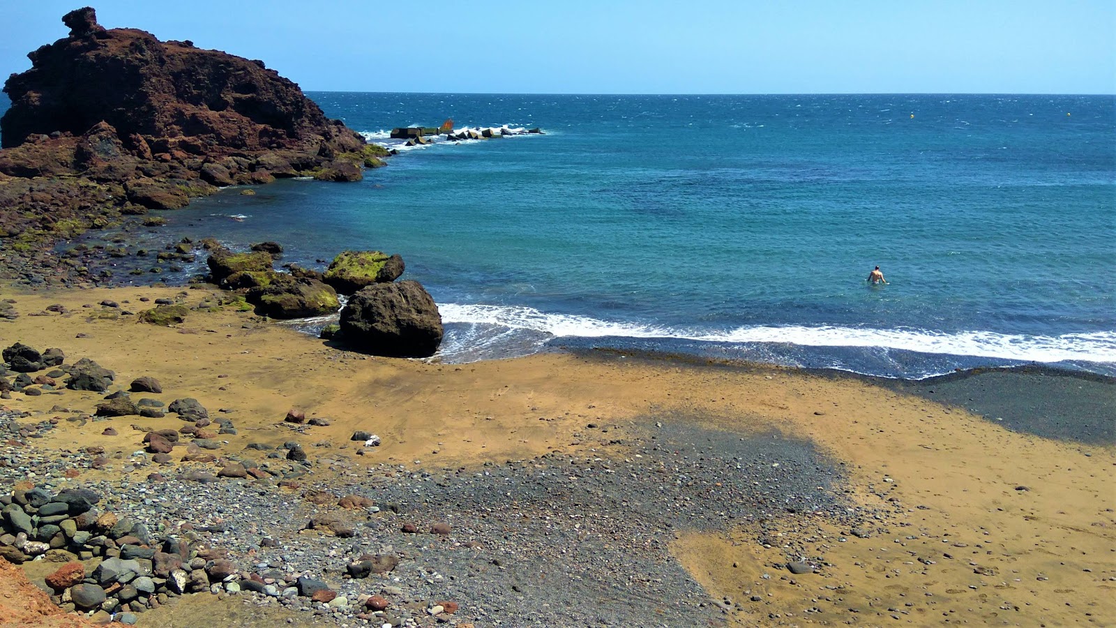 Foto av Playa El Burrero med blå rent vatten yta