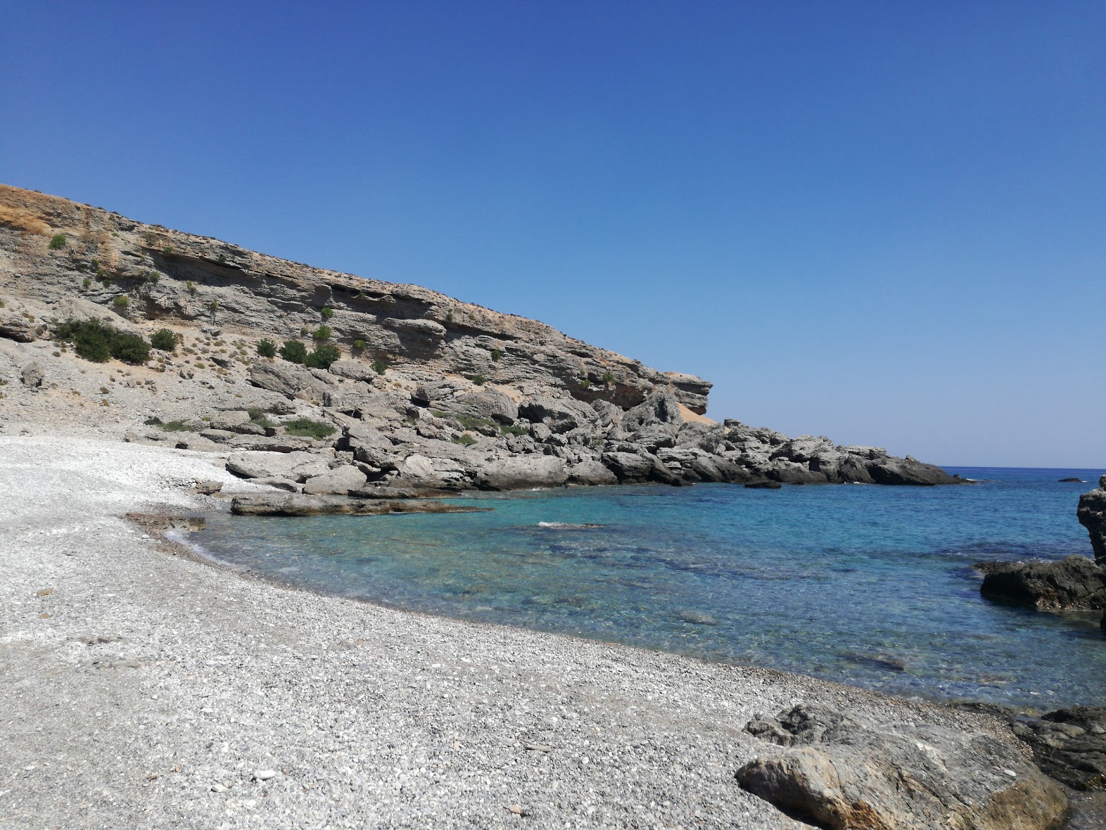 Photo of Ammoudi beach with turquoise pure water surface