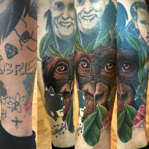 Explore microphone tattoo ideas, creative tattoo ideas in Wheeling, available at SPFX Tattoo