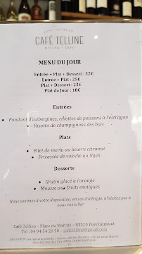 Le Café Télline à Grimaud menu