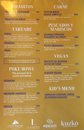 menu du restaurants Restaurant Kuzko - Carry le Rouet à Carry-le-Rouet